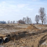 Postęp prac na budowie ronda w ciągu drogi krajowej nr 44