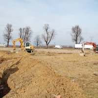 Postęp prac na budowie ronda w ciągu drogi krajowej nr 44