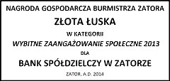 Nagroda "Złota Łuska" dla Banku Spółdzielczego w Zatorze